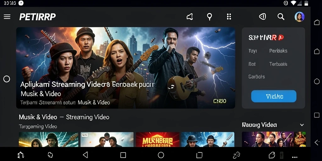 Tampilan antarmuka aplikasi PETIRRP untuk streaming video.