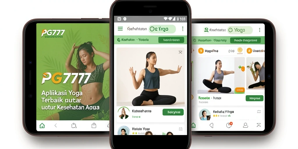 Antarmuka aplikasi PG777 dengan berbagai pilihan latihan Yoga.