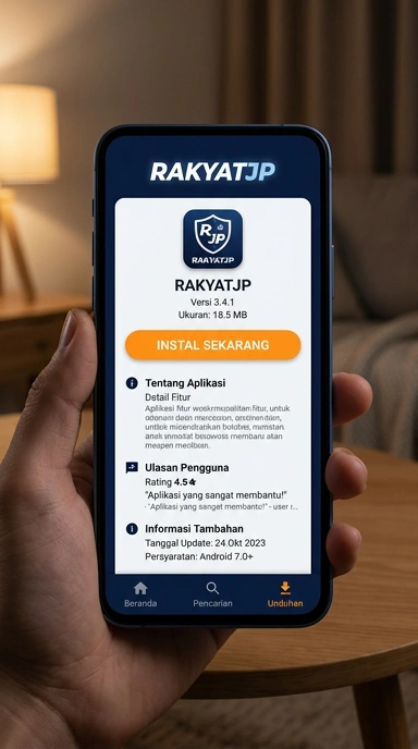 Tampilan halaman APK rakyatjp